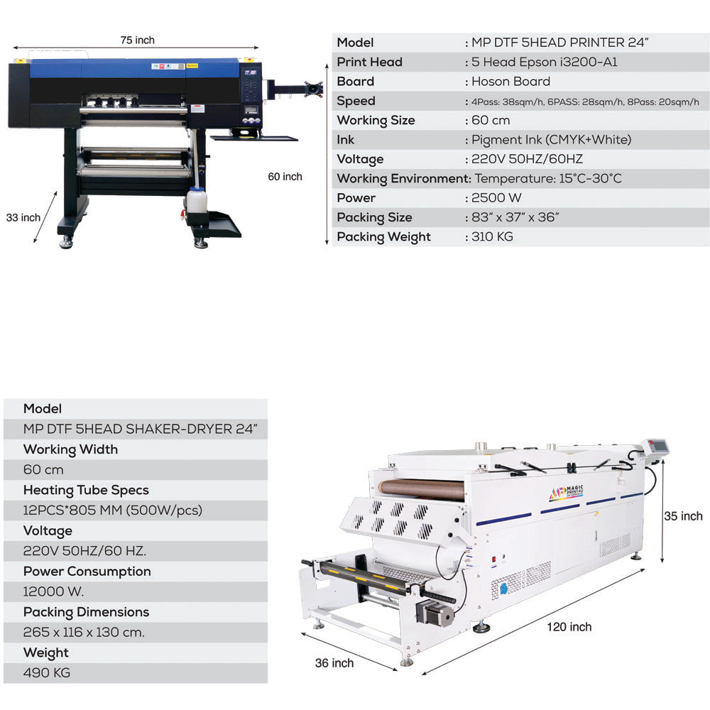 MP DTF 5HEAD SHAKER-DRYER 24" - MagicPrint4U