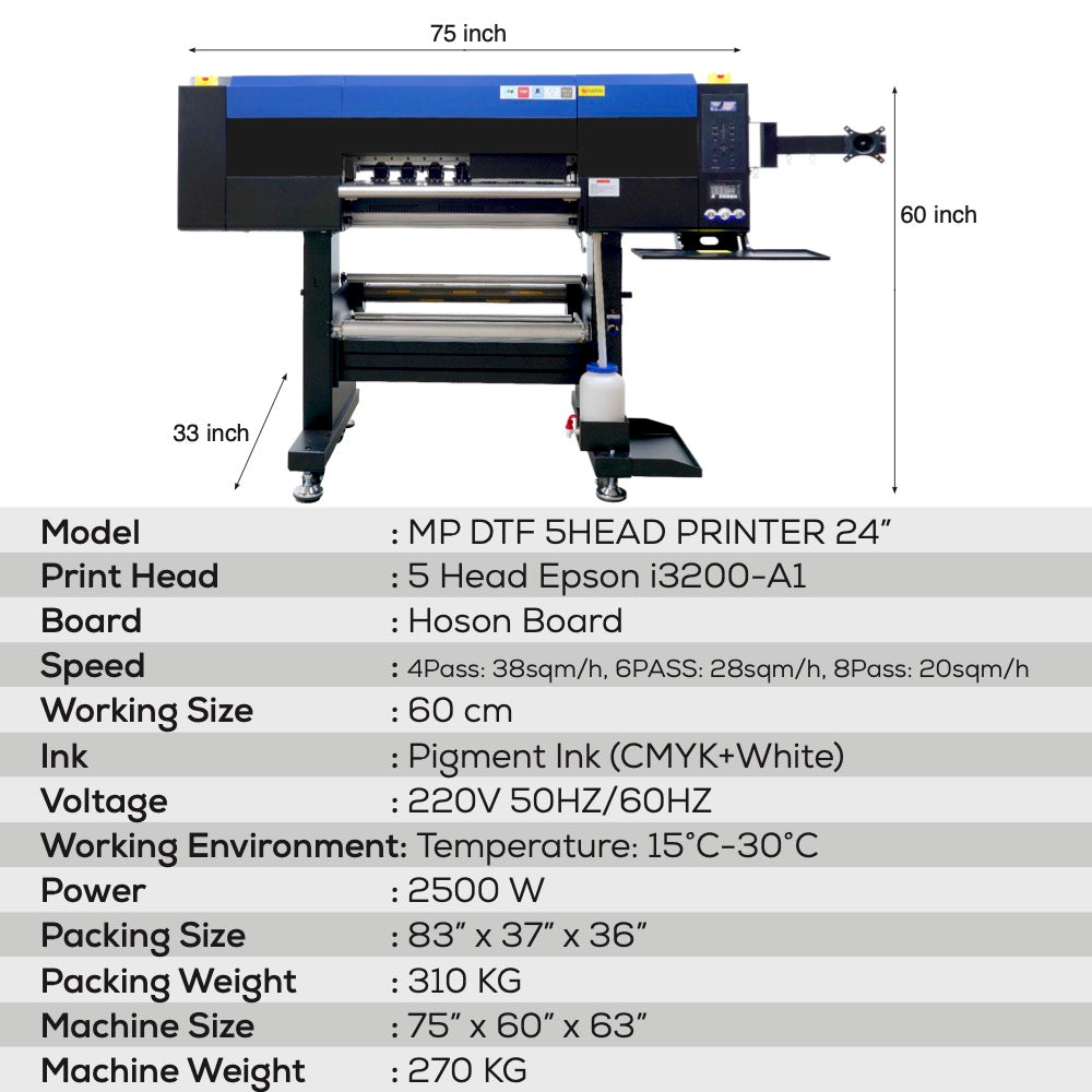 MP DTF 5HEAD PRINTER 24" - MagicPrint4U