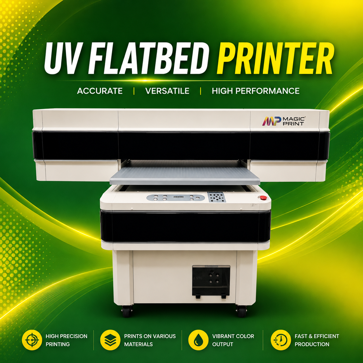 UV Flatbed Printer 24" × 36 Industrial Digital UV Printer for Acrylic, Wood, Glass, Metal & Plastic