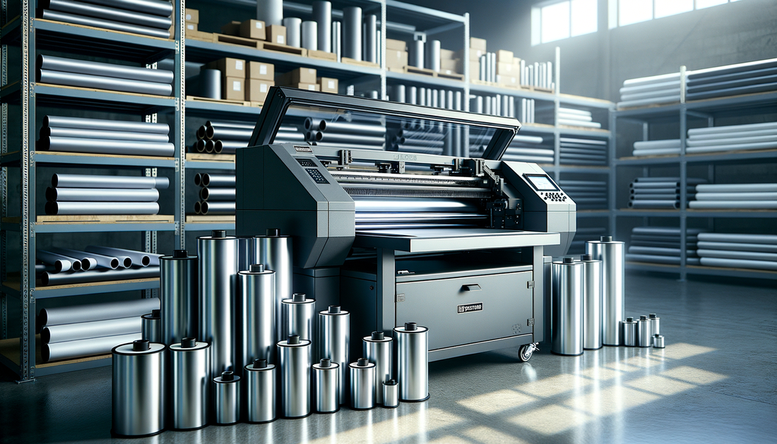 dtf printer and heat press with supplies on clean professional workbench