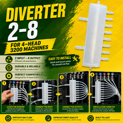 DTF Ink Diverter 2-8 Manifold for 4-Head 3200 Printers
