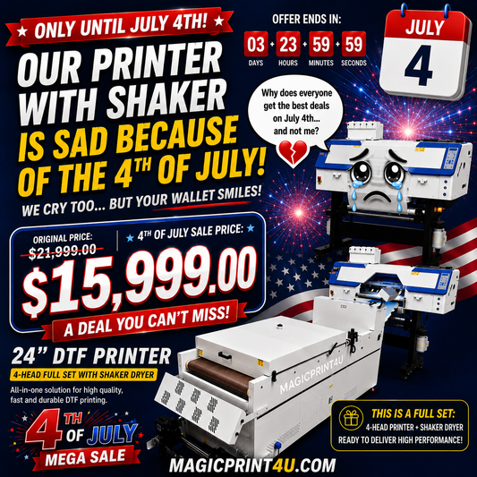 24"  DTF Printer 4-Head Full Set with Shaker Dryer