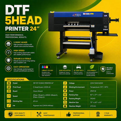 DTF 5HEAD PRINTER 24"