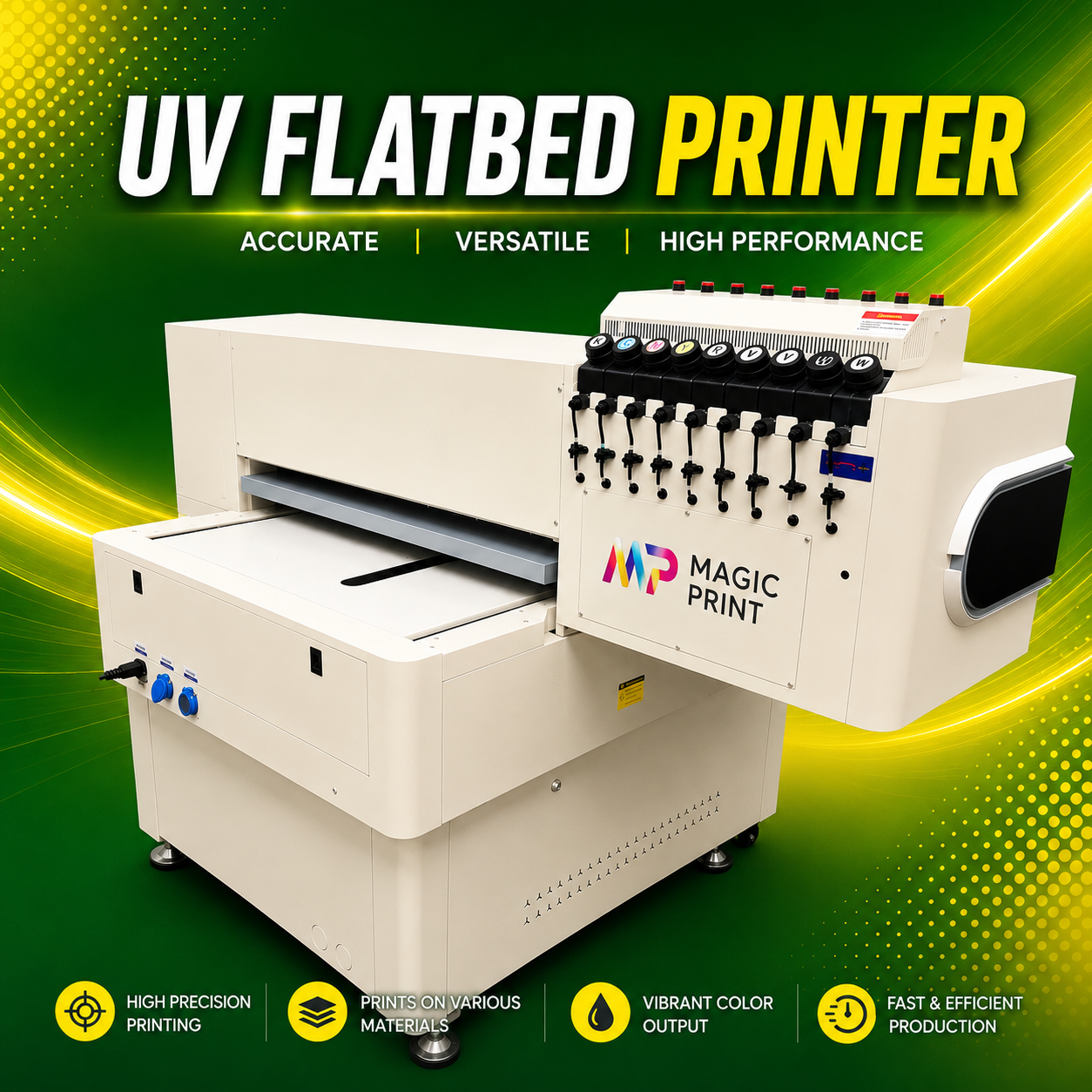 UV Flatbed Printer 24" × 36  Industrial Digital UV Printer for Acrylic, Wood, Glass, Metal & Plastic