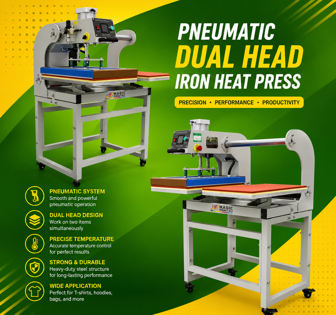 Pneumatic Dual Head Iron Heat Press