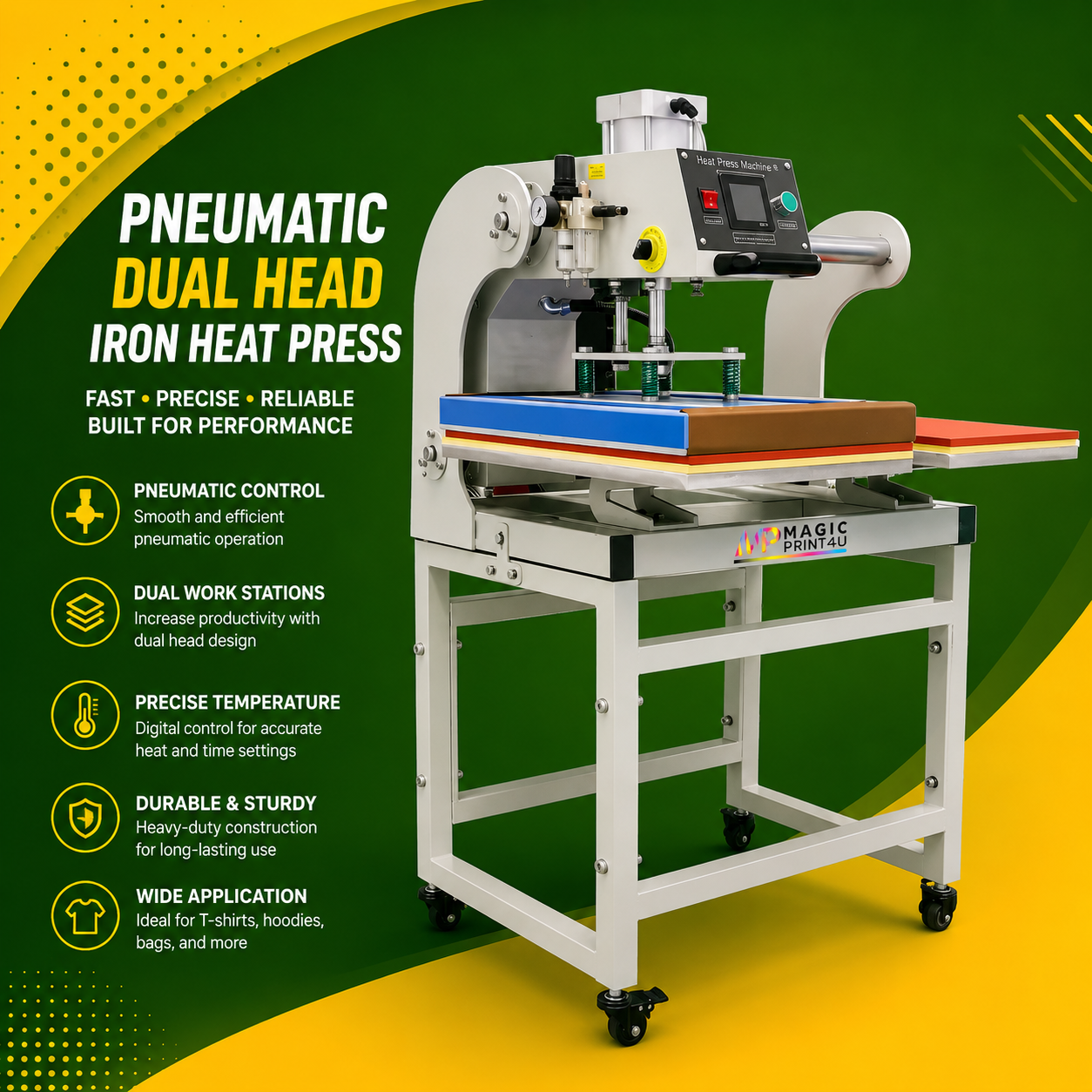 Pneumatic Dual Head Iron Heat Press