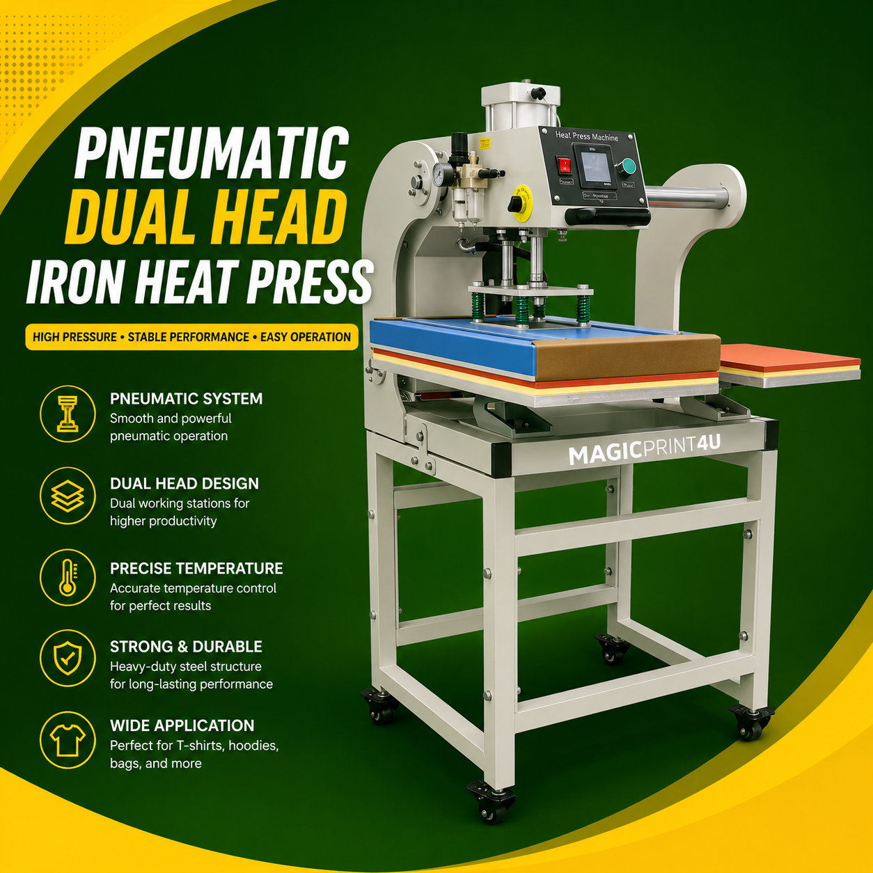 Pneumatic Dual Head Iron Heat Press