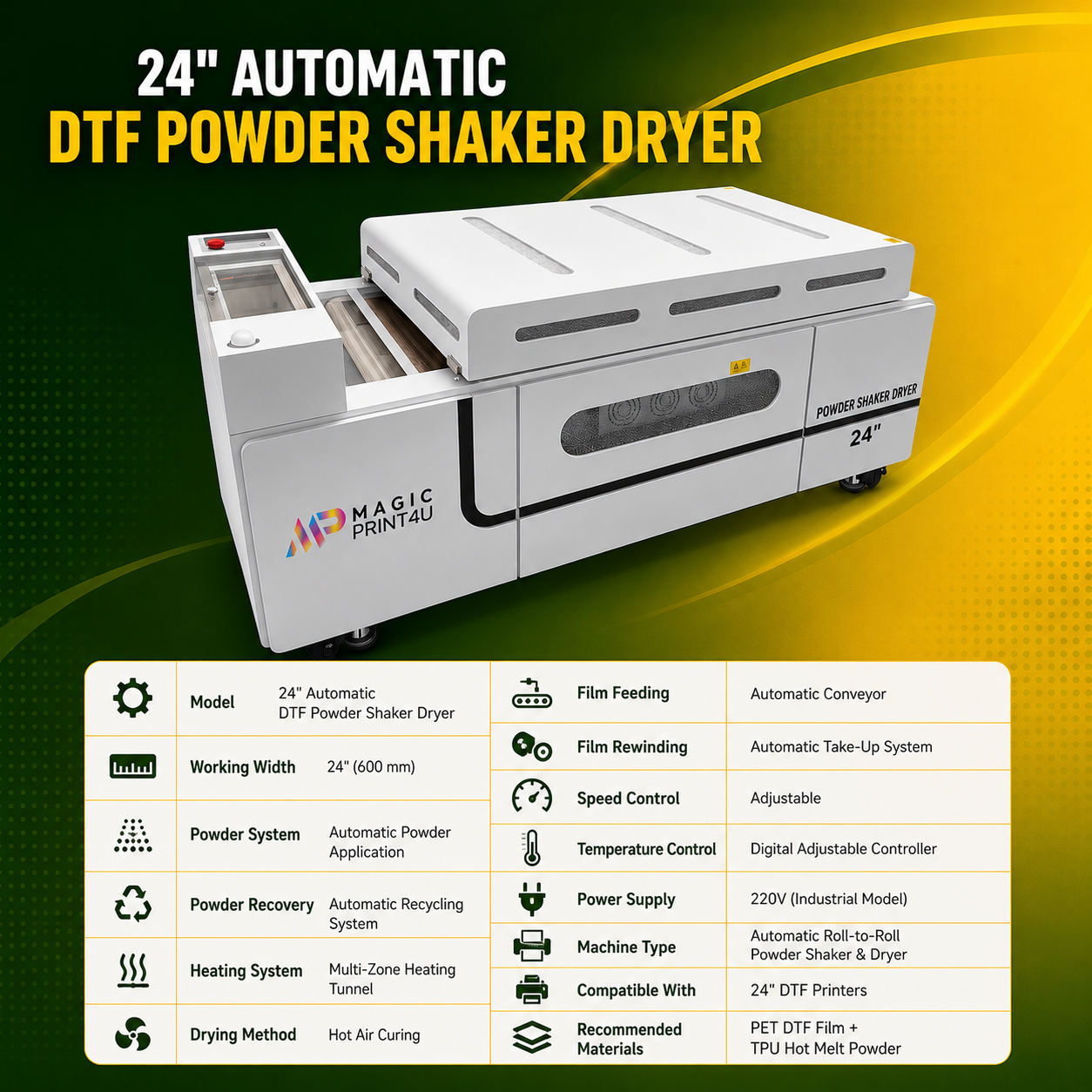 DTF Powder Shaker Dryer Machine MagicPrint4U