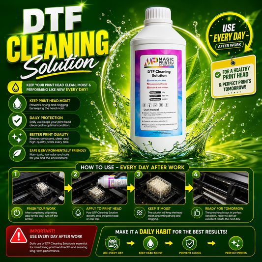 DTF Cleaning Solution Printhead Maintenance, Nozzle Care & White Ink System Support