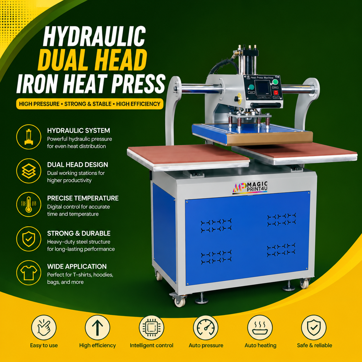 Hydraulic Dual Head Iron Heat Press