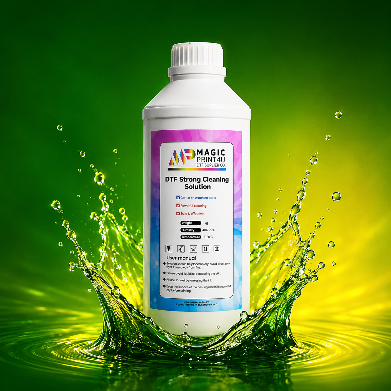 Premium DTF Strong Cleaning Solution  Deep Cleaning Formula for DTF Printers, Printheads, White Ink & Ink Lines