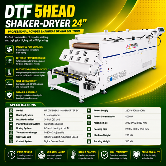 DTF 5HEAD SHAKER-DRYER 24"