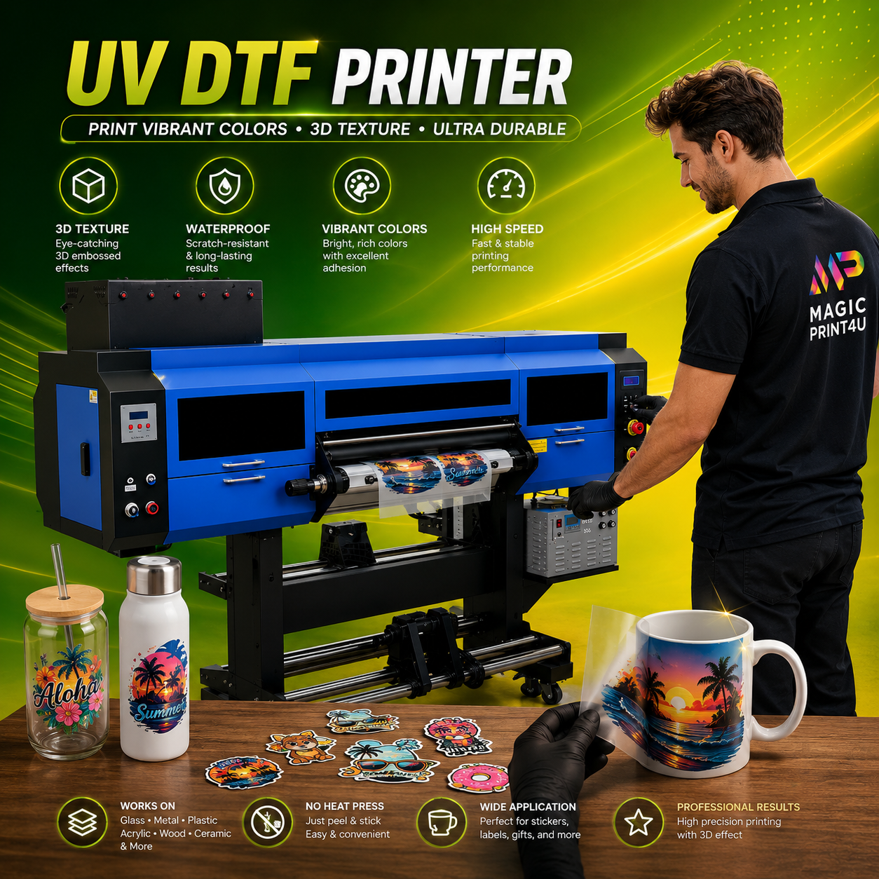 UV DTF CMYK& White Ink , Vibrant & Smooth  Kingdom DTF