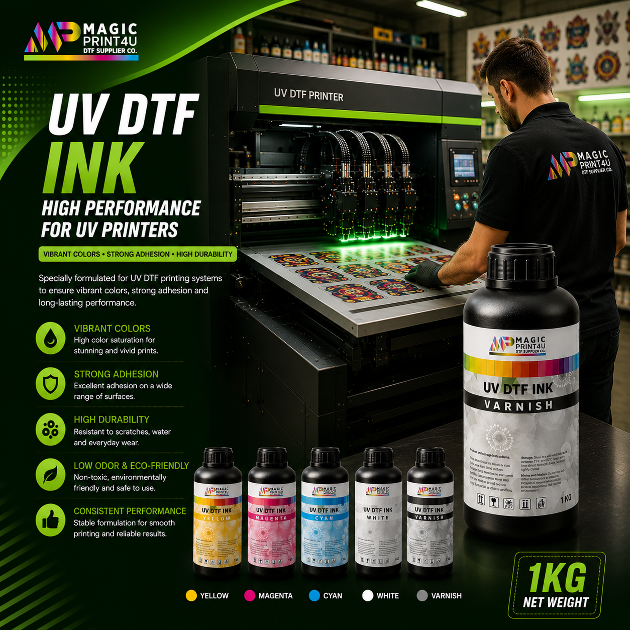 UV DTF CMYK& White Ink , Vibrant & Smooth  Kingdom DTF