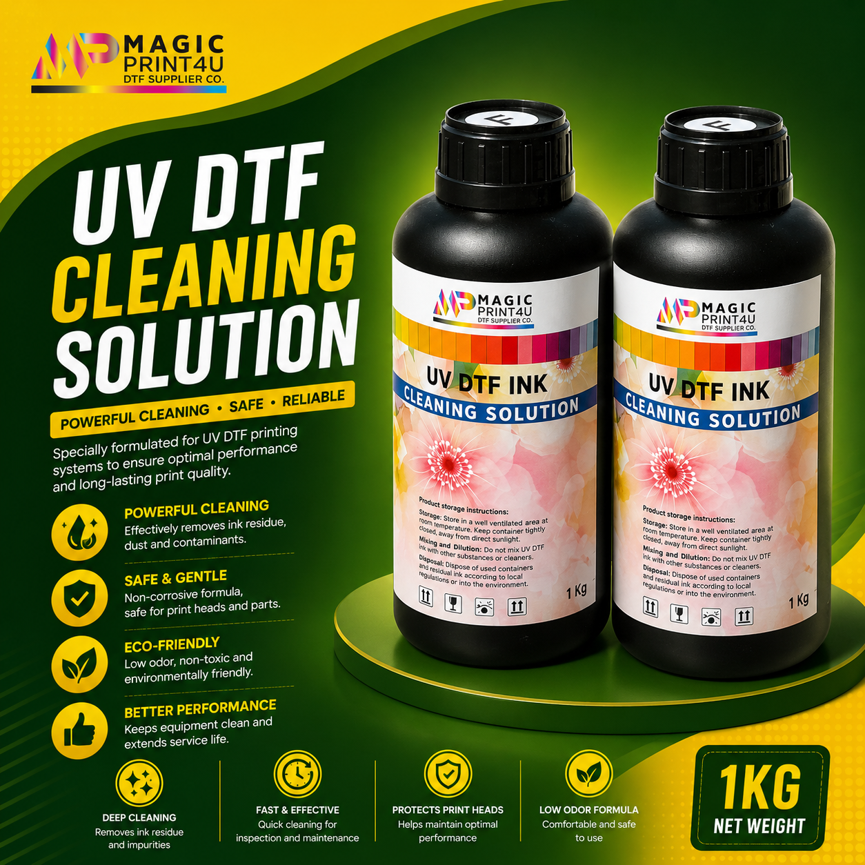 UV DTF Cleaning Solution 1L Printer Maintenance & Anti-Clog Formula
