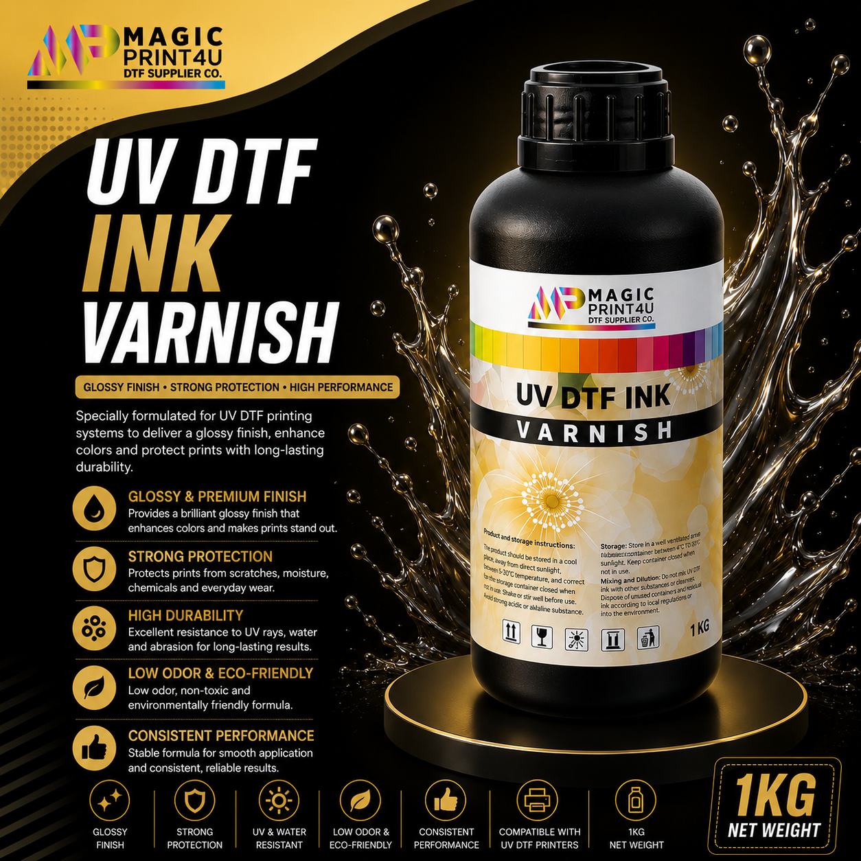 UV DTF CMYK& White Ink , Vibrant & Smooth  Kingdom DTF